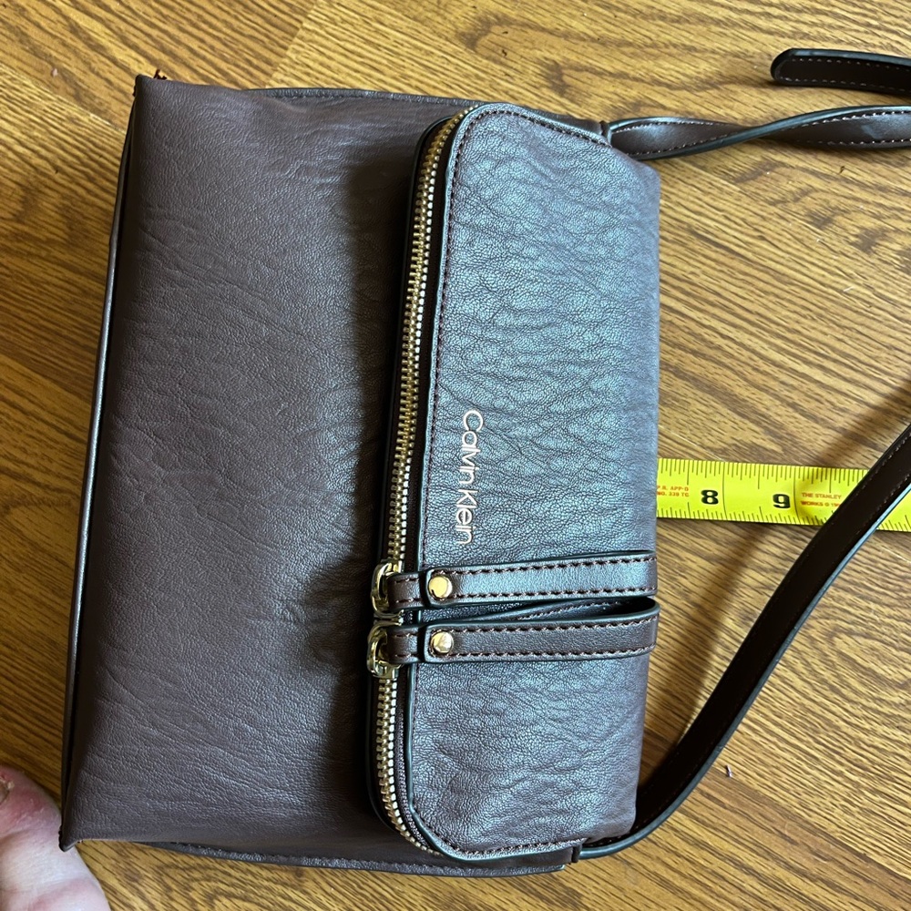 Calvin Klein Dark Brown Leather Crossbody - Picture 2 of 5